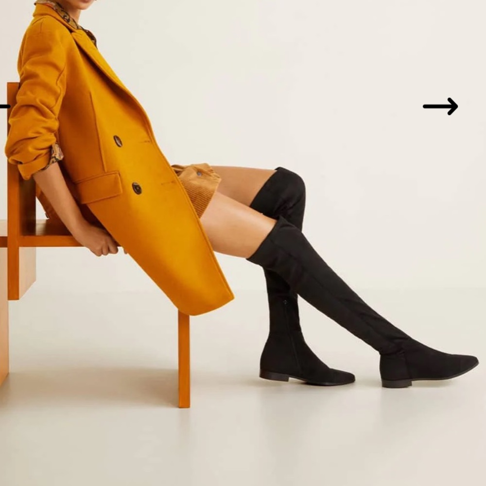 Mango black knee high boots